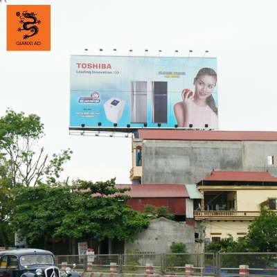 outdoor large giant supported steel tri-vision advertising billboard