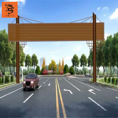 outdoor gantry steel structure frame spanning large billboard